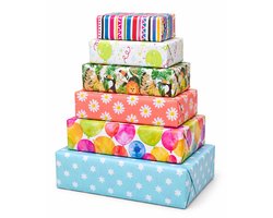 cadeaupapier op rol Baby Kinderen Verjaardag 6 Rolletjes – Inpakpapier