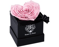 Cadeautje eternity rose - Soft Pink Single Heart mini flowerbox - longlife rozen