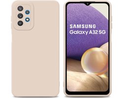 Cadorabo Hoesje geschikt voor Samsung Galaxy A32 5G in FLUID CREAM - Beschermhoes gemaakt van flexibel TPU silicone Cover Fluid Case