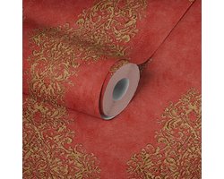 Cafe Kroegen behang Rood goud barok behang 35110-6