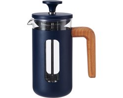 Cafetière, 3 Cups, 0.35 L, RVS, Glas, Hout, Blauw - La Cafetière | Pisa