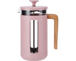 Cafetière, 8 Cups, 1 L, RVS, Glas, Hout, Roze - La Cafetière | Pisa