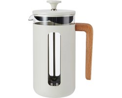 Cafetière, 8 Cups, 1 L, RVS, Glas, Hout, Wit - La Cafetière | Pisa