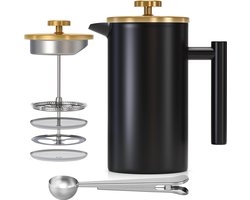 Cafetière French Press Koffiezetapparaat - Roestvrijstalen Koffiepers met Dubbele Isolatie (1000 ml)