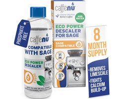 Caffenu Vloeibare Ontkalker voor Sage & Breville Koffiemachine - 200 ml - 2 Doseringen - Verwijdert Kalkaanslag - Zorgt voor Warmere Koffie, Betere Smaak en Langere Levensduur Koffiezetapparaat