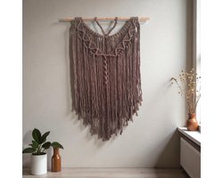 Cafuné Macramé Pakket – DIY Boho Wandkleed Taupe 50×75 cm – Compleet Knutselpakket – Creatief Cadeau voor Vrouwen – Warme Wanddecoratie