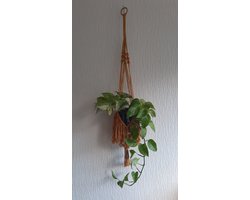 Cafuné - Plantenhanger - Macramé - Oker- Handgemaakt - Gerecycled katoen - Boho Vibe - Home Decoration - Cadeau Idee
