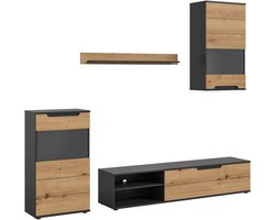 Cajak wandkastcombinatie Artisan Oak NB Balsatgrijs NB - 37x246x182cm