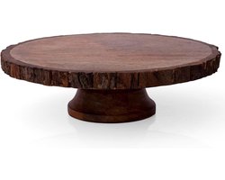 Cake Dessert Display Stand Cupcake Houder Snack Serveerschotel Voedsel Lade Schotel Voetstuk Kaasplank Voor Tafel Verjaardag Bruiloft Feesten Rustieke Boerderij Met Natuurlijke Schors Randen