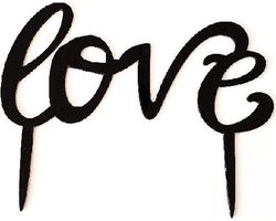 Cake - Taart Topper Love zwart. Taartdecoratie. Tasty Me.