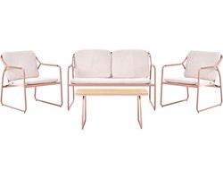 CALASCIO - Loungeset 4-zits - Lichtbeige - Staal