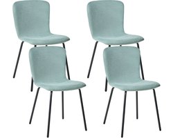 CALDWELL - Eetkamerstoel set van 4 - Mintgroen - Polyester