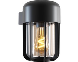 Calex Faenza Outdoor Wandlamp – E27 Fitting – IP65 Waterdicht – Dag Nacht Sensor – Zwart