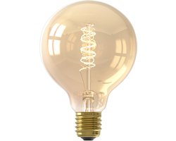 Calex Filament LED Lamp - E27 - Vintage Lichtbron - 9.5cm - Goud - Warm Wit Licht - Dimbaar