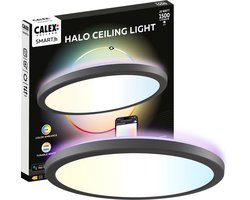Calex Halo Slimme Plafonnière - Smart Plafondlamp 30cm - RGB en Warm Wit Licht - Zwart