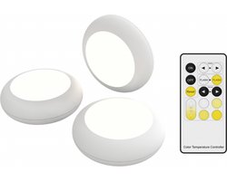 Calex Kastverlichting Draadloos - 3 stuks - Op Batterij - Incl. afstandsbediening