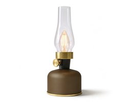 Calex Lavinio Oplaadbare Tafellamp - Draadloos - LED Olielamp - Camping Lamp - Binnen en Buiten - Warm Wit Licht - Dimbaar - Mocha