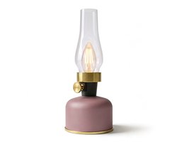 Calex Lavinio Oplaadbare Tafellamp - Draadloos - LED Olielamp - Camping Lamp - Binnen en Buiten - Warm Wit Licht - Dimbaar - Rose