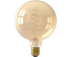 Calex LED Lamp - E27 - 3 Staps dimmer - Dimbaar - G125 - Goud - Warm Wit Licht - 5.5W