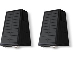 Calex Matera Solar Wandlamp - 2 Stuks - Up & Down Tuinverlichting - Zonne-energie - Warm Wit Licht - Zwart