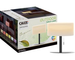 Calex Oplaadbare Tafellamp Cascia - Sfeerverlichting voor Binnen en Buiten - Draadloos - Dimbaar - Warm Wit Licht & RGB - Waterdicht - Zwart