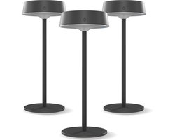 Calex Parma Solar Tafellamp - 3 Stuks - Oplaadbaar - Warm Wit Licht - Zonne-energie - Dimbaar - Zwart