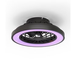 Calex Plafondventilator met LED-verlichting - Afstandsbediening met timers - RGB & Koud‑ tot Warm Wit Licht - Ø 39cm