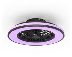 Calex Plafondventilator met LED-verlichting - Afstandsbediening met timers - RGB & Koud‑ tot Warm Wit Licht - Ø 49cm