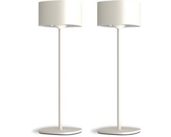 Calex Serino Oplaadbare Tafellamp - 2 Stuks - Draadloos - Binnen en Buiten - Warm Wit Licht - Dimbaar - Zand