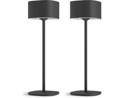 Calex Serino Oplaadbare Tafellamp - 2 Stuks - Draadloos - Binnen en Buiten - Warm Wit Licht - Dimbaar - Zwart