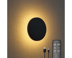 CALEX Siderno Wandlamp 20cm - Oplaadbaar en Dimbaar - Binnen en Buiten Gebruik - Zwart