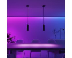 Calex Slimme Hanglamp - Smart GU10 - 1-Lichts Tube - Industrieel - Mat Zwart - Aluminum