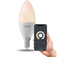 Calex Slimme LED Lamp - E14 - Wifi LED Kaarslamp - Warm Wit Licht - Werkt met App, Amazon Alexa en Google Home - 5W