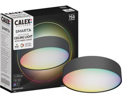 Calex Slimme Plafondlamp - Smart Plafonnière 30cm - RGB en Warm Wit - Zwart
