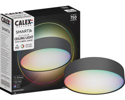 Calex Slimme Plafondlamp - Smart Plafonnière 40cm - RGB en Warm Wit - Zwart