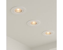 Calex Smart LED Inbouwspots - 3 Stuks - Koppelbaar - Slimme Verlichting - Dimbaar - Warm Wit Licht - Wit
