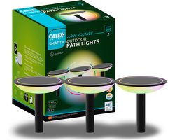 Calex Smart Outdoor 24v Tuinverlichting - Set van 3 Padverlichting - Slimme Grondspot - RGB en Warm Wit Licht - Zwart
