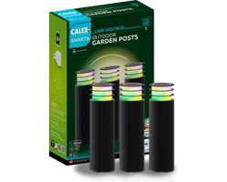 Calex Smart Outdoor 24v Tuinverlichting - Set van 3 Slimme Grondspots - Sokkellamp met RGB en Warm Wit Licht - Zwart
