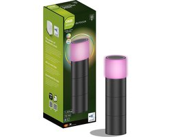 Calex Smart Outdoor LED Buitenlamp - Slimme Grondspot - Sokkellamp RGB en Warm Wit Licht- 4W - Zwart