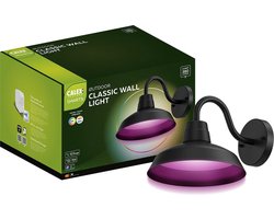 Calex Smart Outdoor LED Buitenlamp - Slimme Wandlamp Klassiek - RGB en Warm Wit Licht - 4W - Zwart