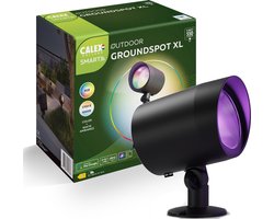 Calex Smart Outdoor LED XL Grondspot - Slimme Tuinverlichting Waterdicht - Prikspot - RGB en Warm Wit Licht - Tuinspot 9W - Zwart