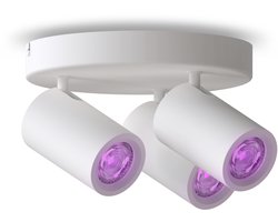 Calex Smart Plafondlamp - 3-Lichts - Slimme Opbouwspot - Rond - Wit
