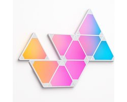 Calex Smart Triangle LED Verlichting - 9 LED Panelen Gaming - RGBIC Sfeerverlichting - 16 Miljoen Kleuren - Wifi Wandlamp met App Bediening