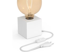 Calex Tafellamp Vierkant - E27 Fitting - Wit - Excl. lichtbron