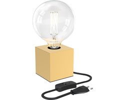 Calex Tafellamp Vierkant - Industrieel - E27 Fitting -  Goud - Excl. lichtbron