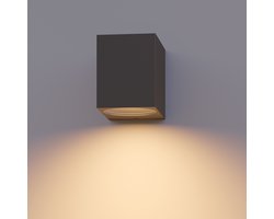 Calex Wandlamp Downlight Sanremo - GU10 - IP54 Water- en Stofbestendig - Geschikt voor Binnen en Buiten - Eenvoudige installatie - Rechthoek - Antraciet