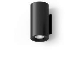Calex Wandlamp Up & Downlight Valmer – Geïntegreerde LED – Oplaadbaar – IP44 Spatwaterbestendig – Geschikt voor Binnen en Buiten – Cilindervorm – Zwart