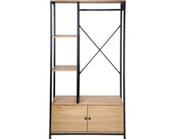 CALICOSY - 2-deurs kledingkast met legplanken en opbergruimte - H167 cm