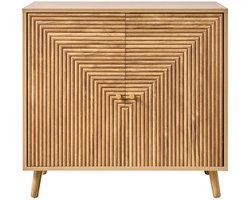 CALICOSY - Dressoir 2 deuren met lamellen-effect in L-vorm, L80 cm - EDEN