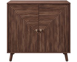 CALICOSY - Dressoir 2 deuren met lamellen-effect in L-vorm, L80 cm - EDEN